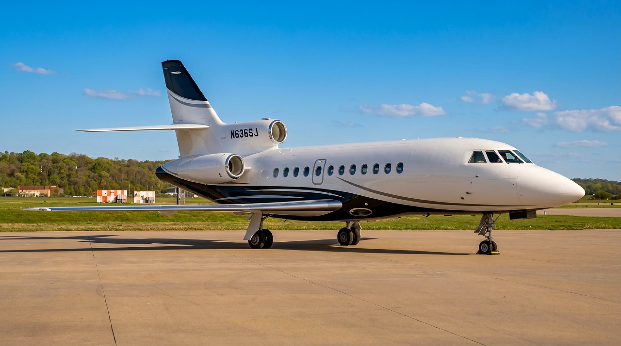 Dassault Falcon 900 N636SJ on the ramp at Spirit of St. Louis Airport